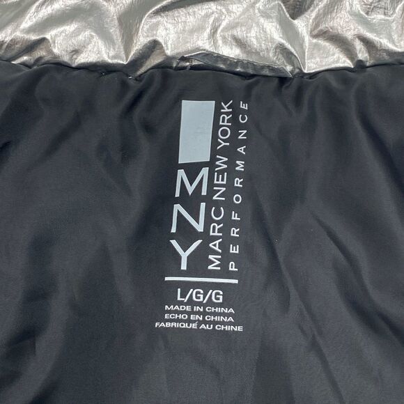 Andrew Marc Metallic Silver Puffer Jacket Large - Picture 13 of 15